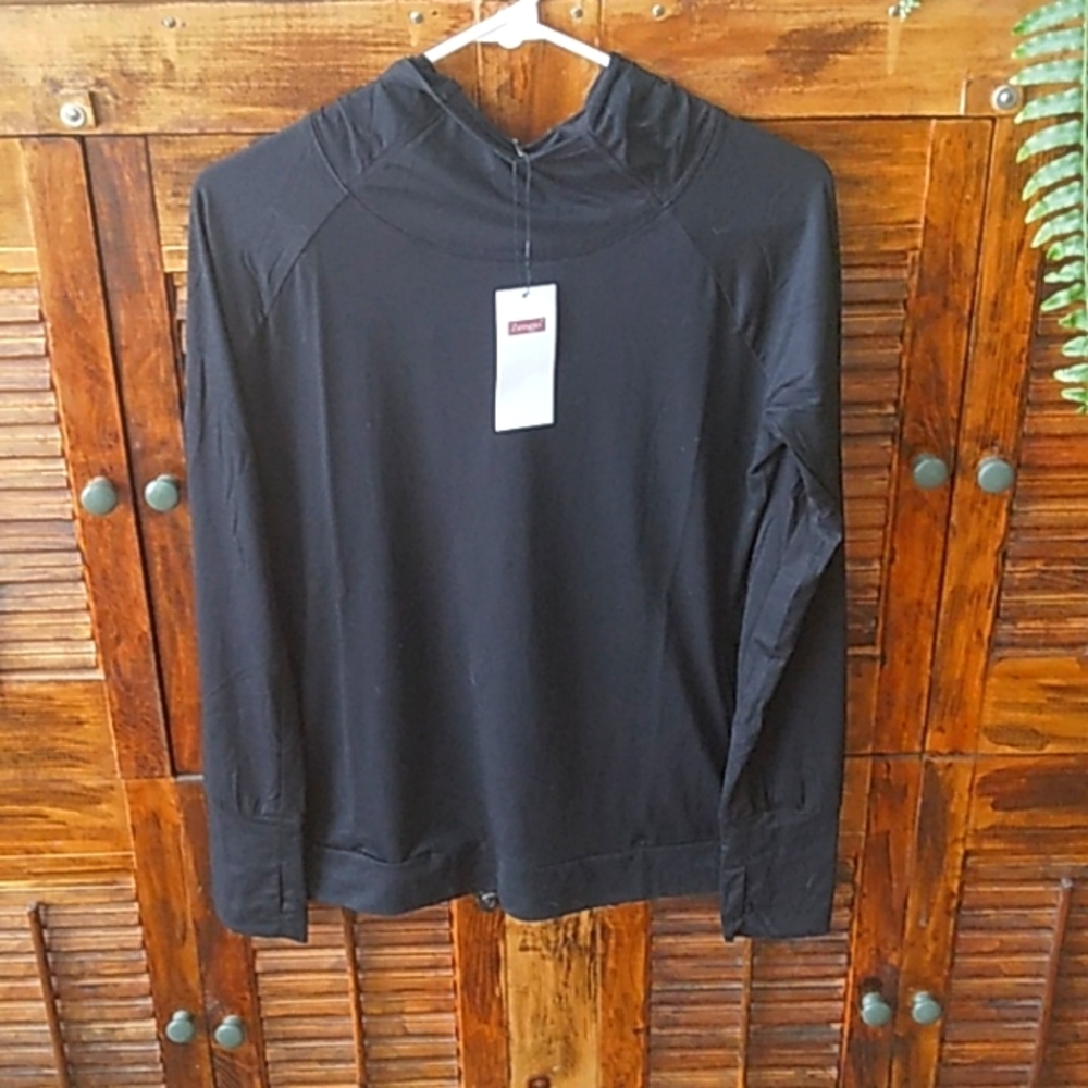 Black hoodie long sleeve workout small